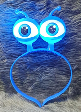 Nessiworld Led Light & Battery Operated 3 Different Modes Lighted Alien Eye Party Crown Blue Color 18x12 cm